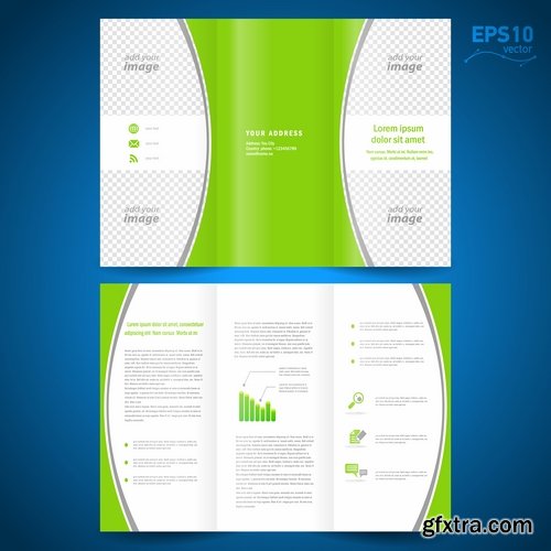 Collection of vector image flyer banner brochure business card 22-25 Eps