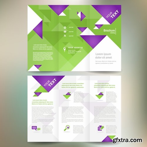 Collection of vector image flyer banner brochure business card 22-25 Eps