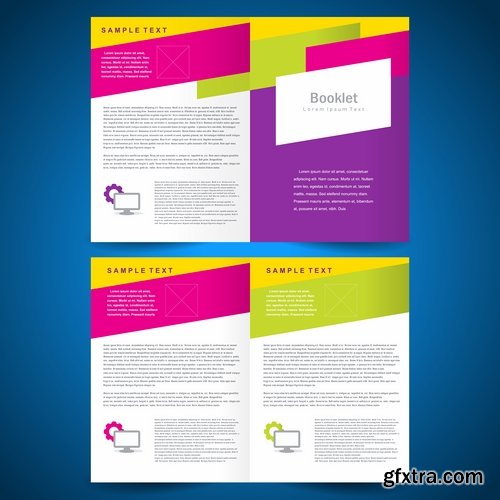 Collection of vector image flyer banner brochure business card 22-25 Eps