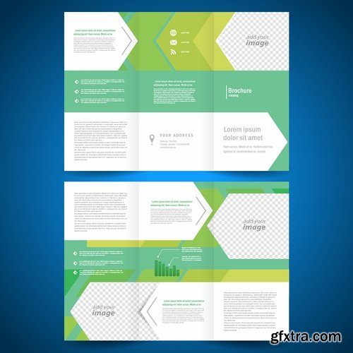 Collection of vector image flyer banner brochure business card 22-25 Eps