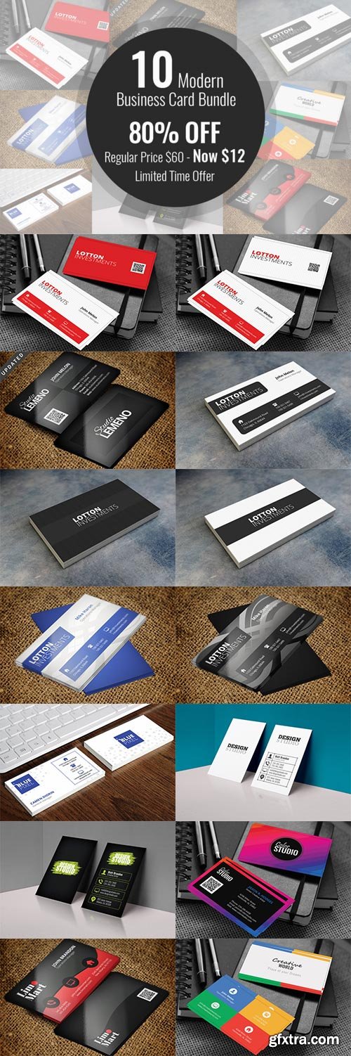 CM - 10 Modern Business Card Bundle 644756