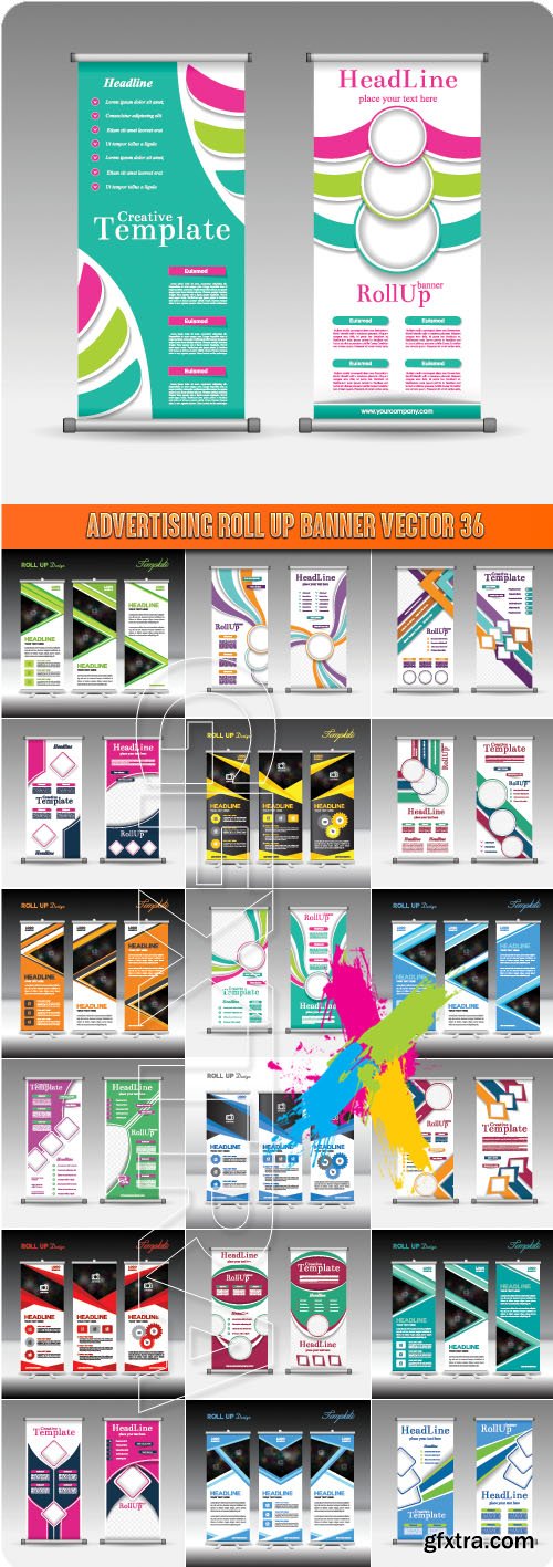 Advertising Roll up banner vector 36