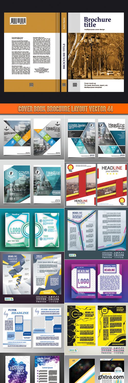 Cover book brochure layout vector 44