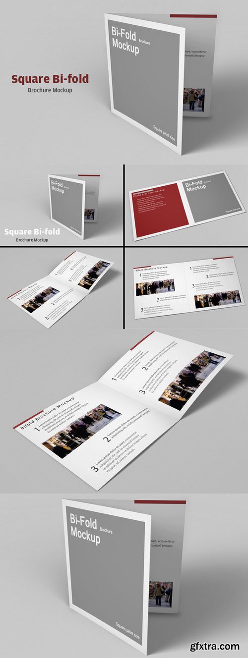 CM - Square Bi-fold Brochure Mockup 652201