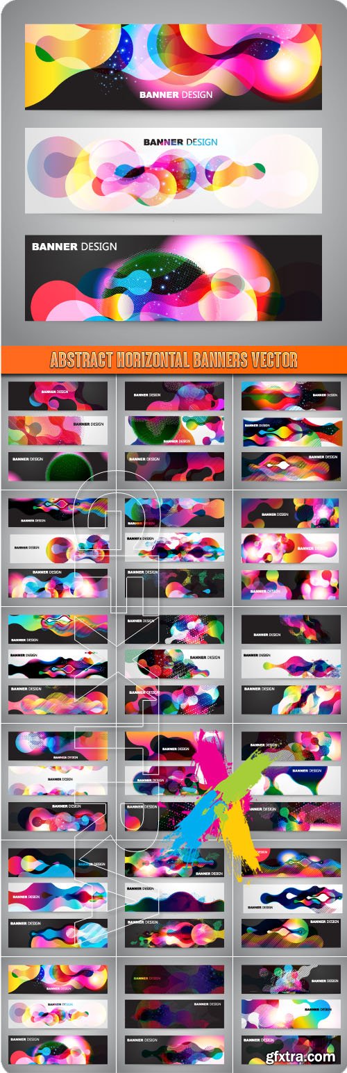 Abstract horizontal banners vector