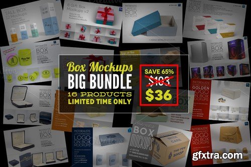 CM - Box Mockups Big Bundle - 65% OFF 651383