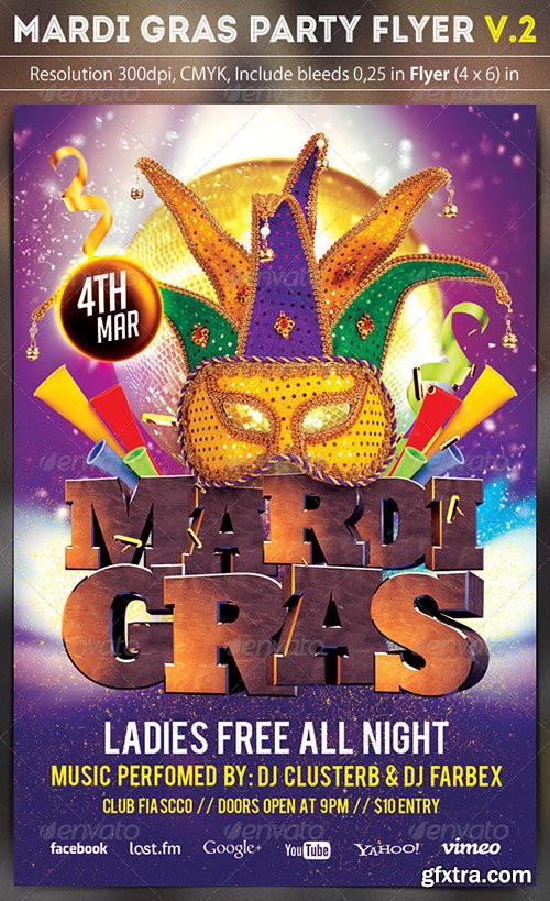 GraphicRiver - Mardi Gras Party Flyer v.2 6753495