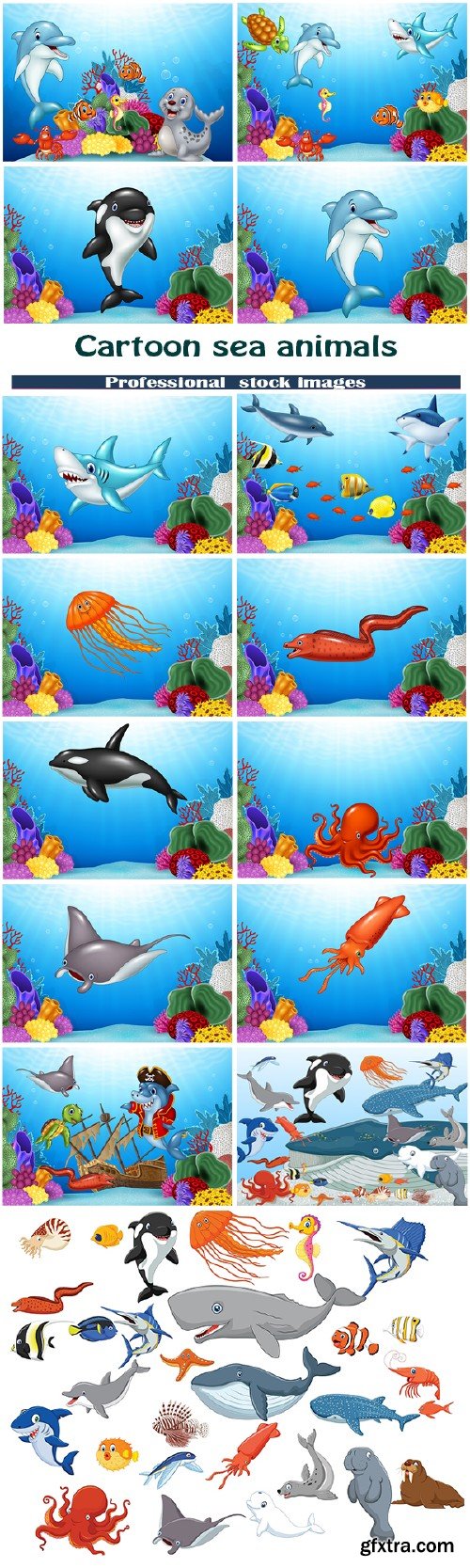 Cartoon sea animals