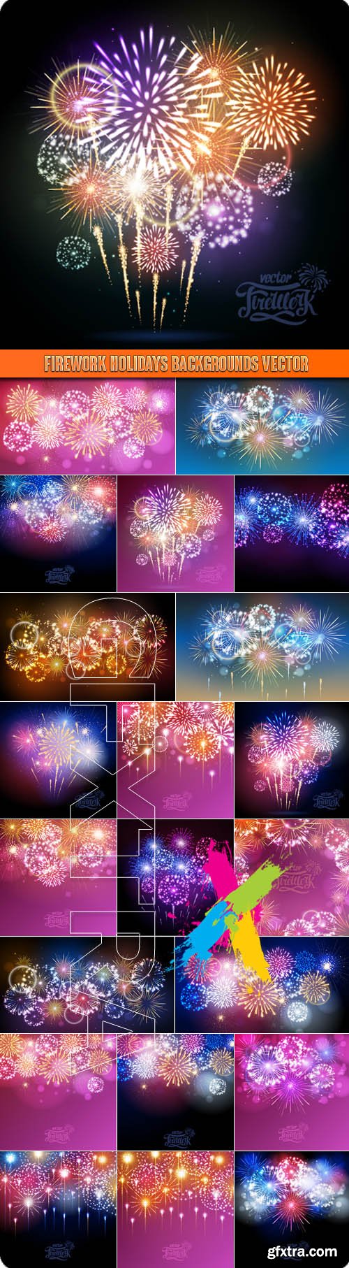 Firework holidays backgrounds vector