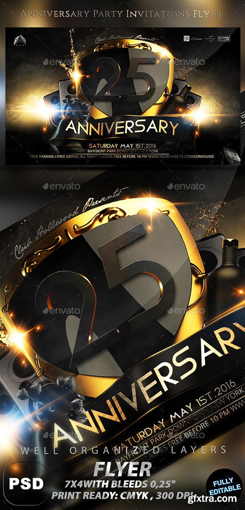 GraphicRiver - Anniversary Party Invitations Flyer 12049708