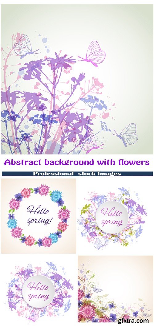 Abstract background with flowers