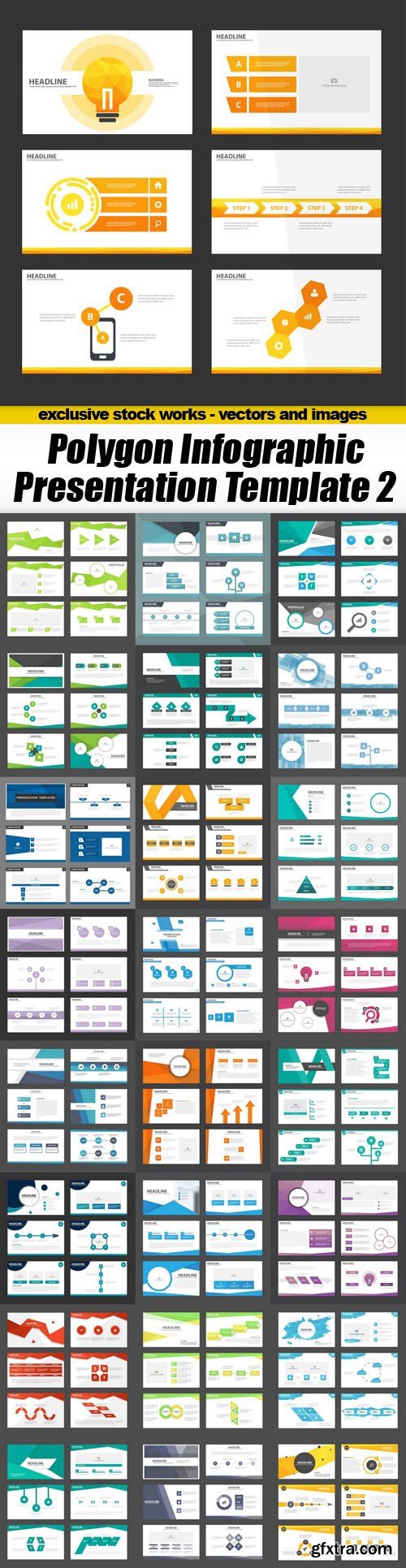 Polygon Infographic Presentation Template 2 - 25xEPS