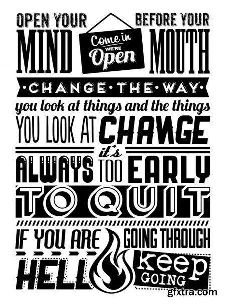 Vintage Motivational Quotes in Vector