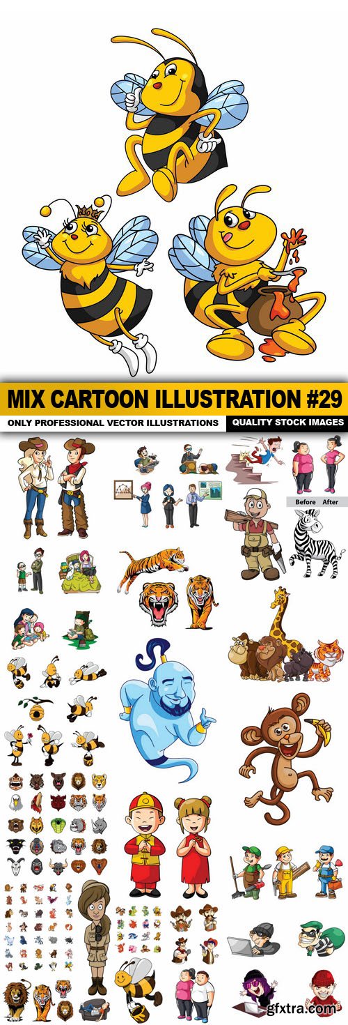 Mix cartoon Illustration #29 - 25 Vector