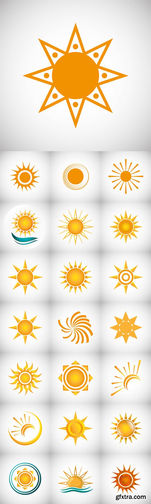 Vector Set - Sun Design Abstract Icon Summer Concept