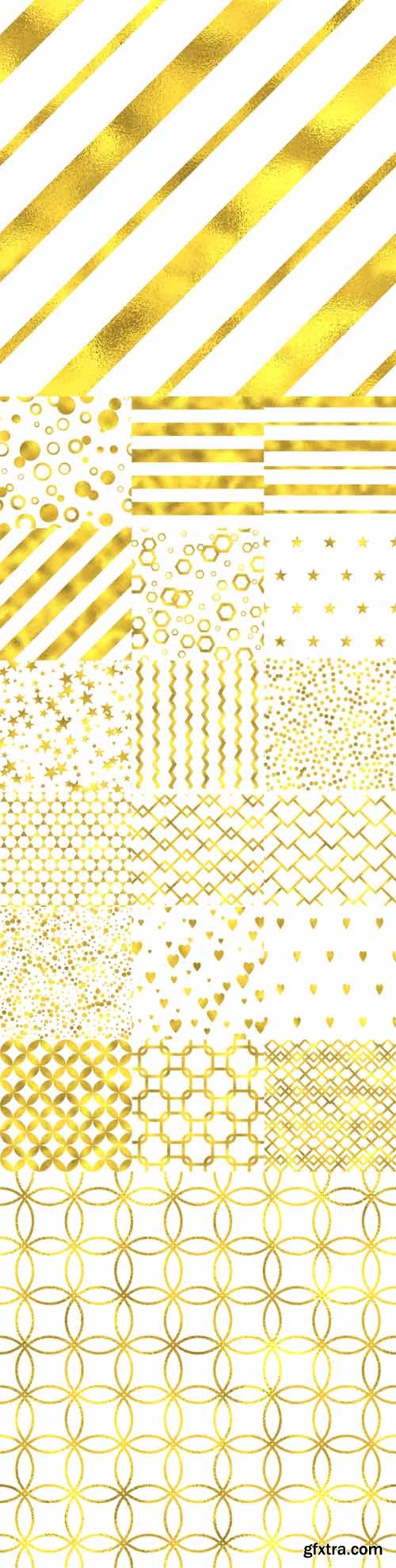 Vector Set - Gold Glittering Foil Seamless Pattern Backgrounds