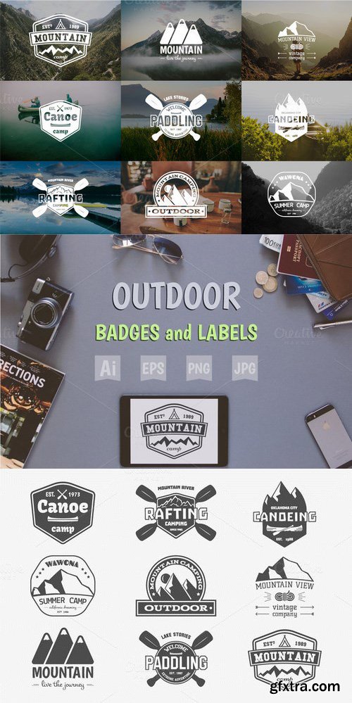 CM - 9 Extreme Outdoor Badges and Labels 341807