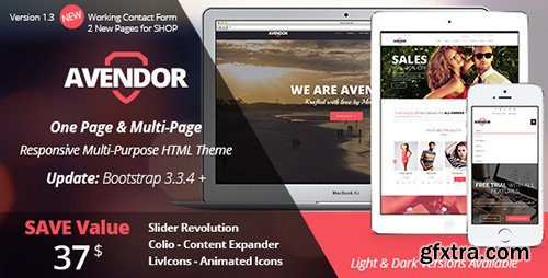 ThemeForest - AVENDOR v1.3 - One Page / Multi Page Multipurpose - 8750573