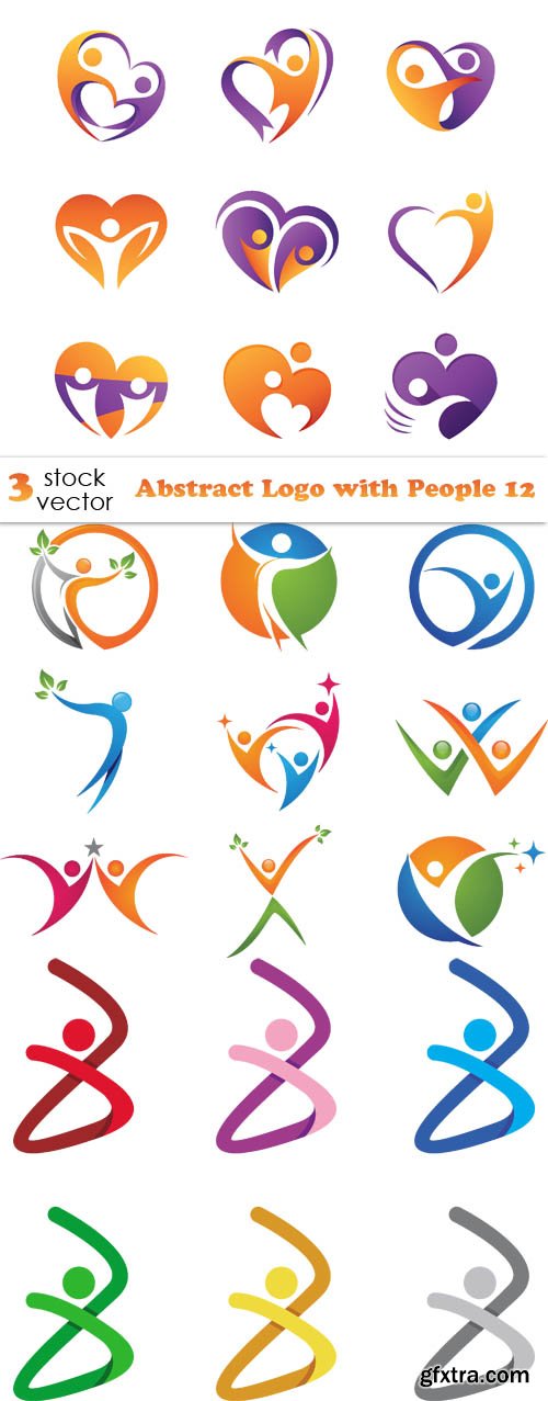 Vectors - Abstract Logo with People 12