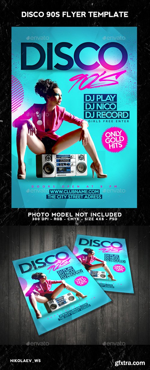 GraphicRiver Disco 90s Flyer 8988654