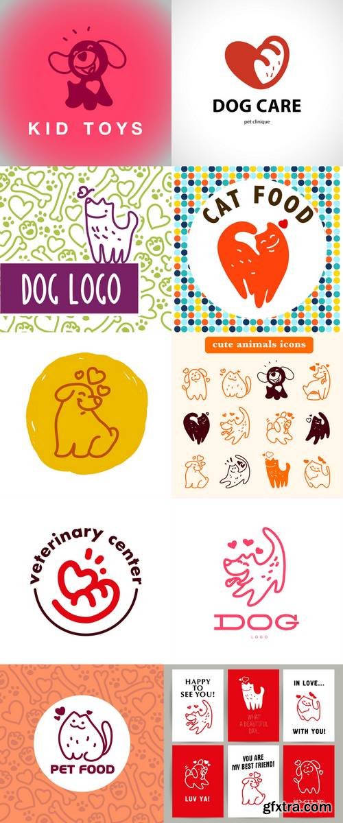 Flat Cute Animal Logo