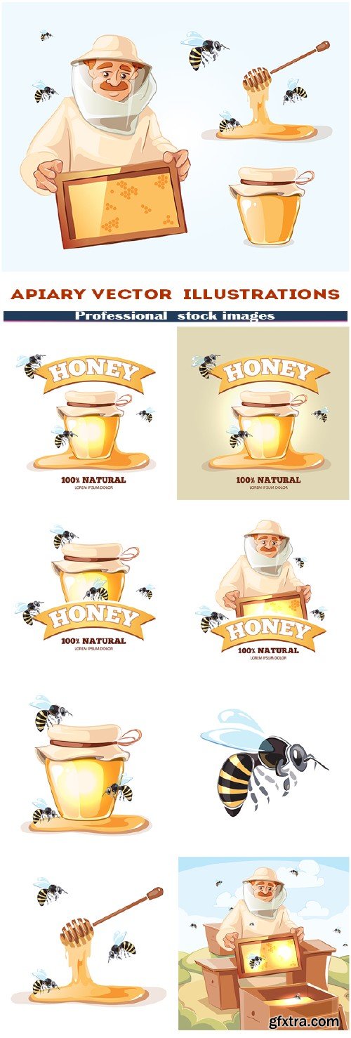 Apiary vector  illustrations