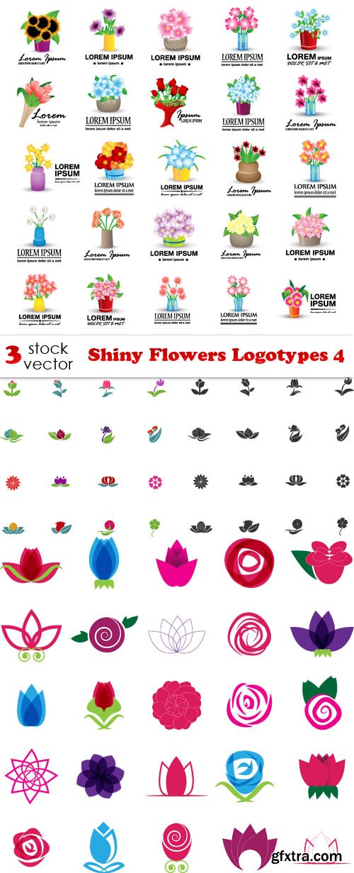Vectors - Shiny Flowers Logotypes 4