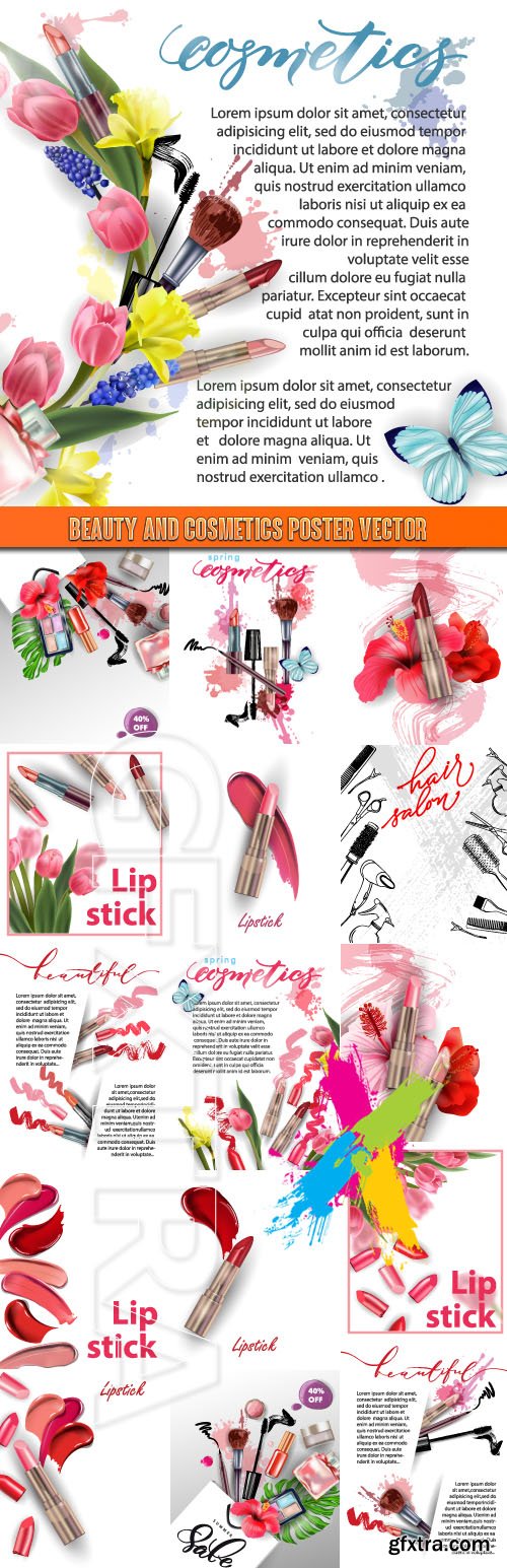 Beauty and cosmetics poster vector