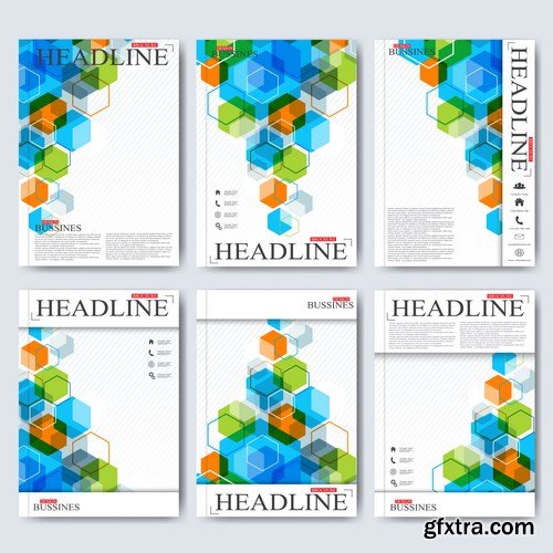 Modern Set of Brochures , Flyer, Booklet, Cover or Annual Report - 25xEPS