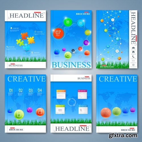 Modern Set of Brochures , Flyer, Booklet, Cover or Annual Report - 25xEPS