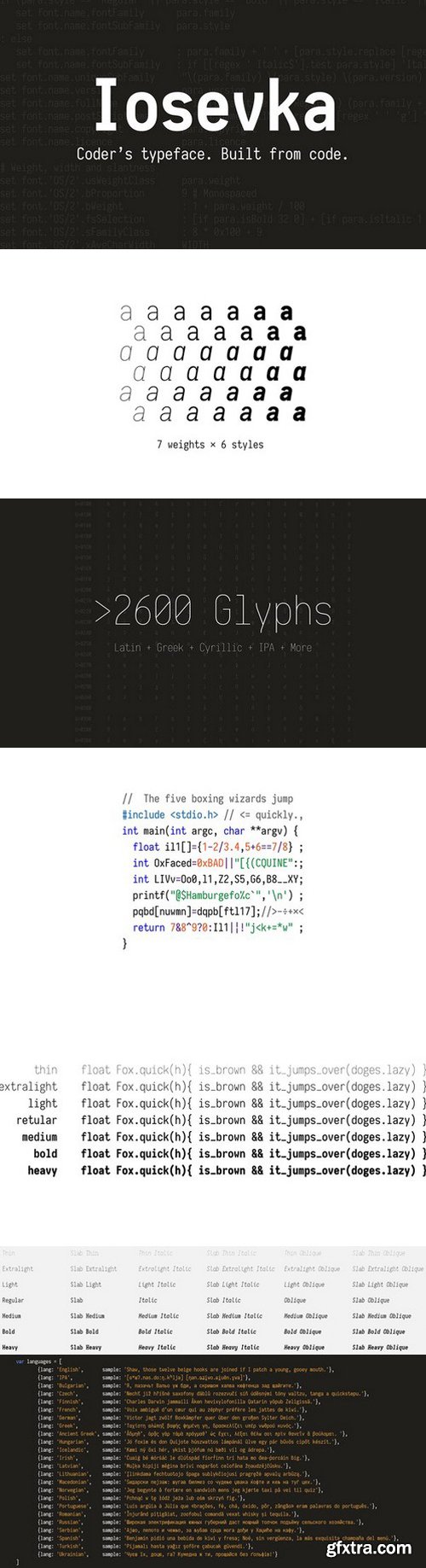 Iosevka Slab fonts 42 FONTS!