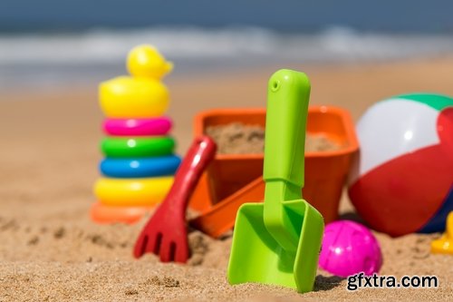 Collection of family child children children's toy on the beach sea vacation Trips 25 HQ Jpeg