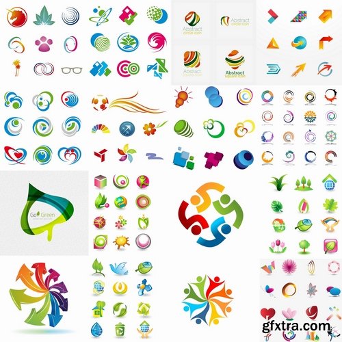 Collection picture vector logo illustration of the business campaign 34-25 Eps