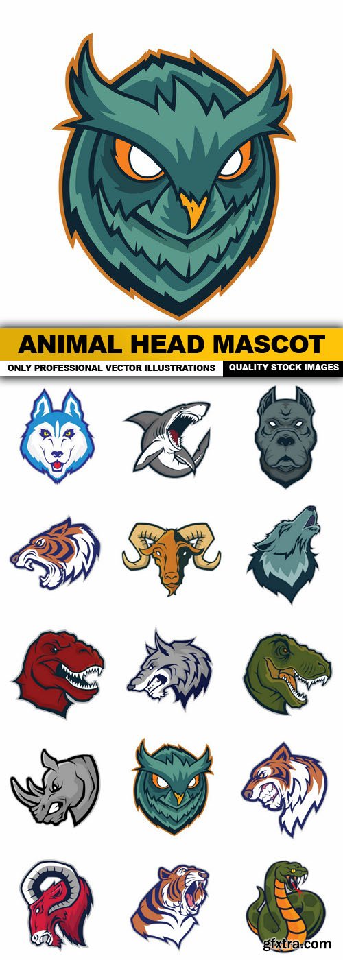 Animal Head Mascot - 15 Vector