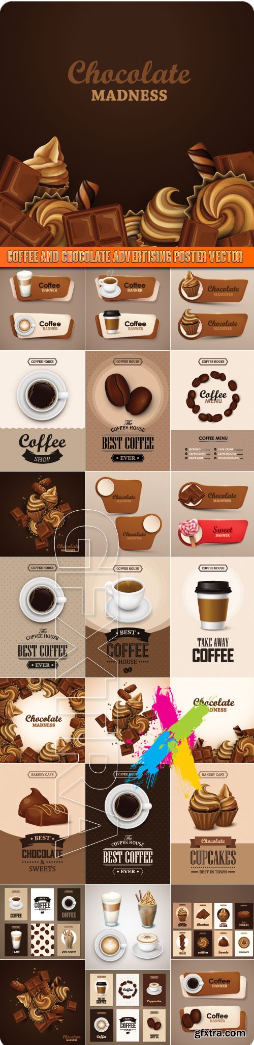 Coffee and chocolate advertising poster vector