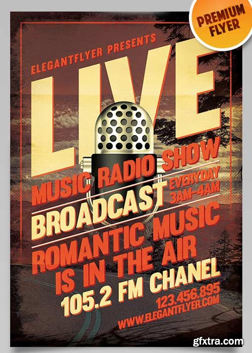 Radio Show V1 Flyer PSD Template + Facebook Cover