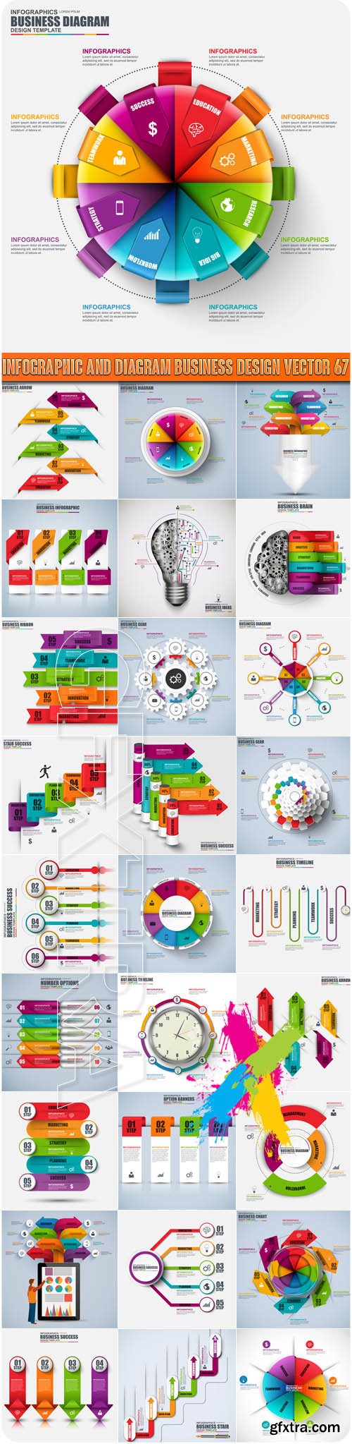 Infographic and diagram business design vector 67