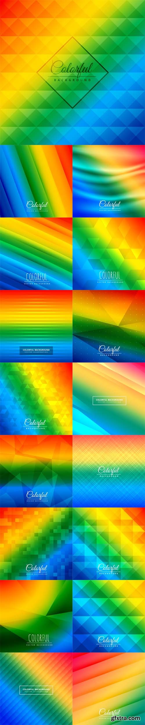 Vector Set - Abstract Colorful Backgrounds with Triangle Patterns
