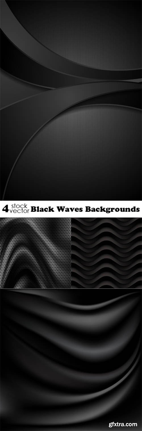 Vectors - Black Waves Backgrounds