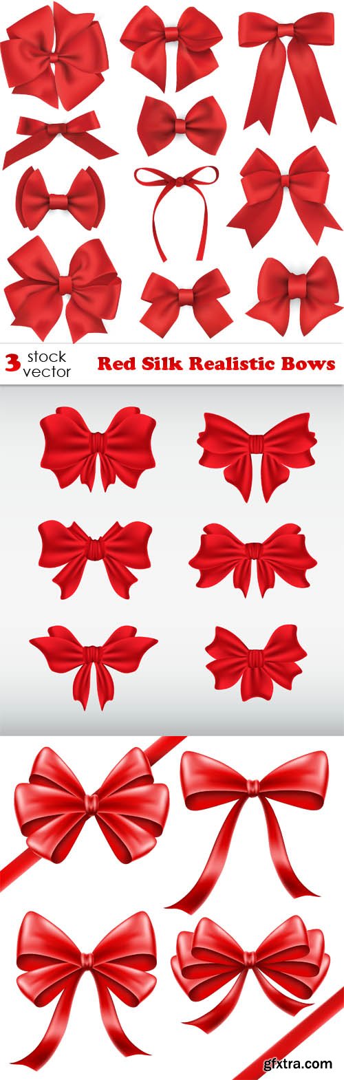 Vectors - Red Silk Realistic Bows