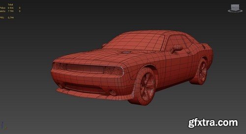 Dodge Challenger SRT8 LowPoly - 3D Model