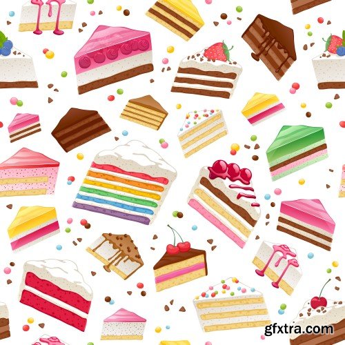 Vector backgrounds with sweets seamless texture