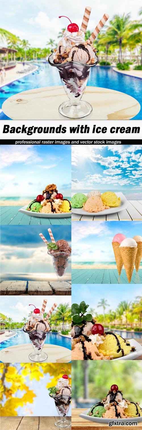 Backgrounds with ice cream-8xJPEGs