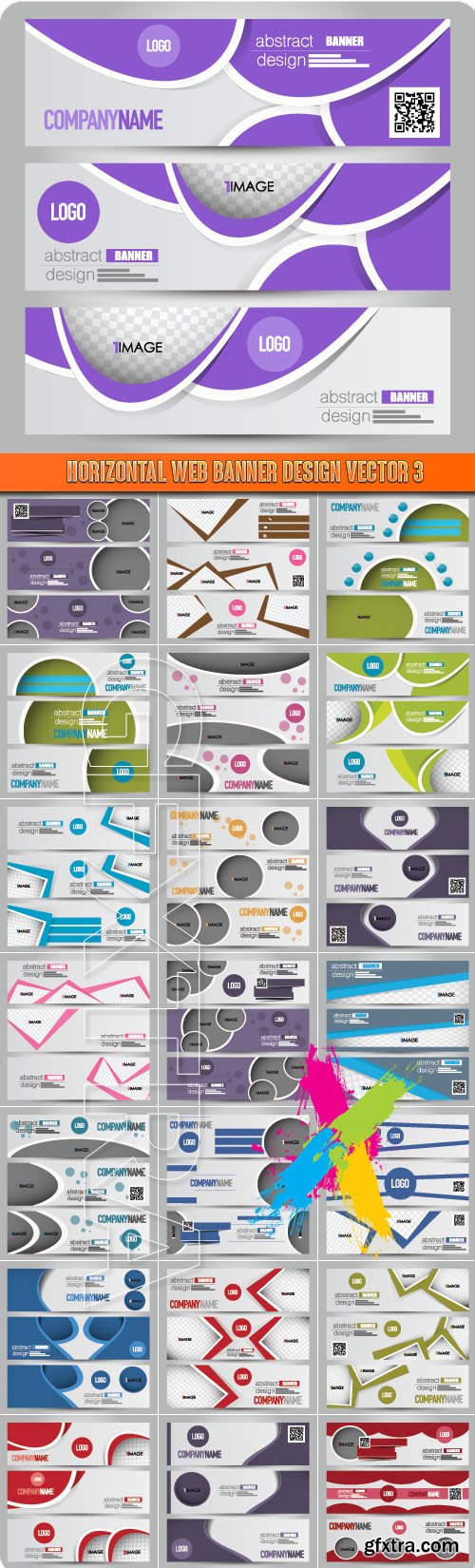 Horizontal web banner design vector 3