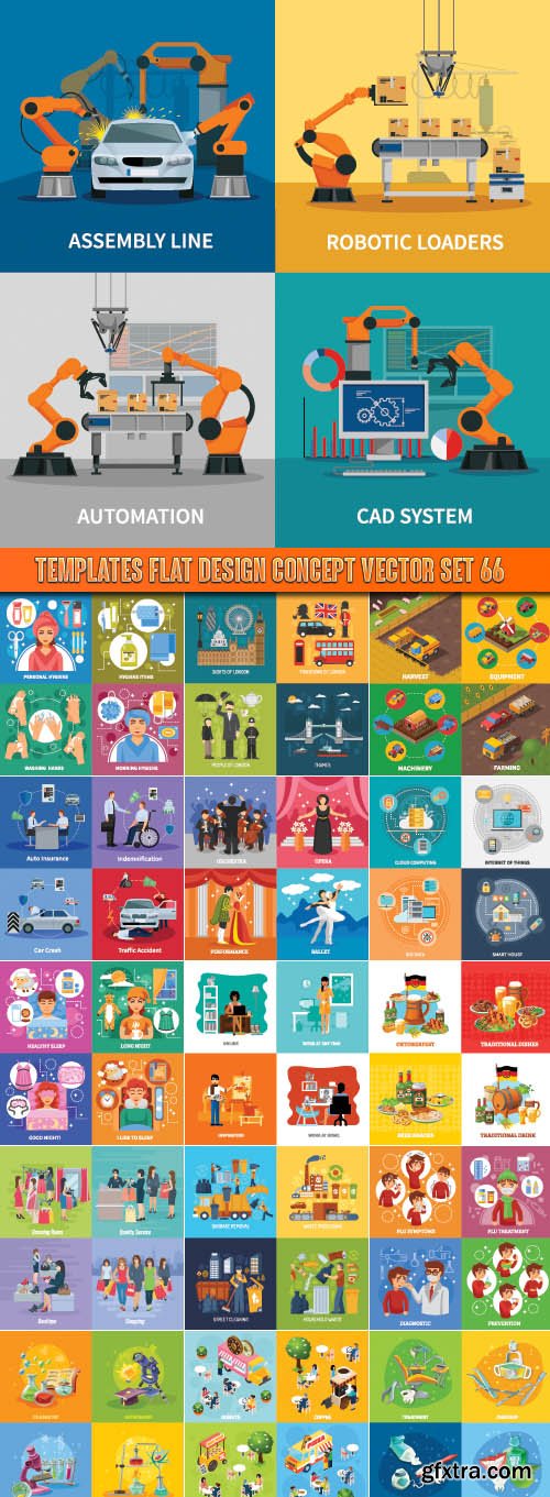 Templates flat design concept vector set 66