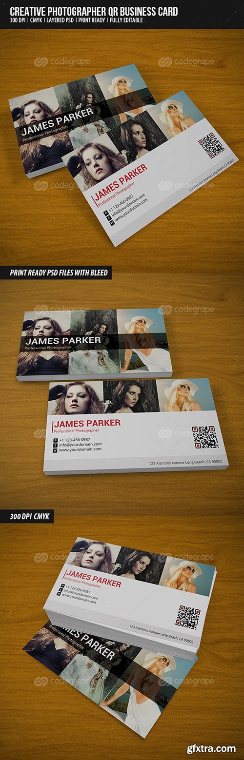 CodeGrapeCreative Photographer QR Business Card 1581