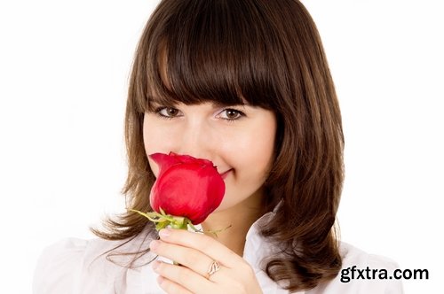 Collection of the girl child woman rose flower flowers gift 25 HQ Jpeg