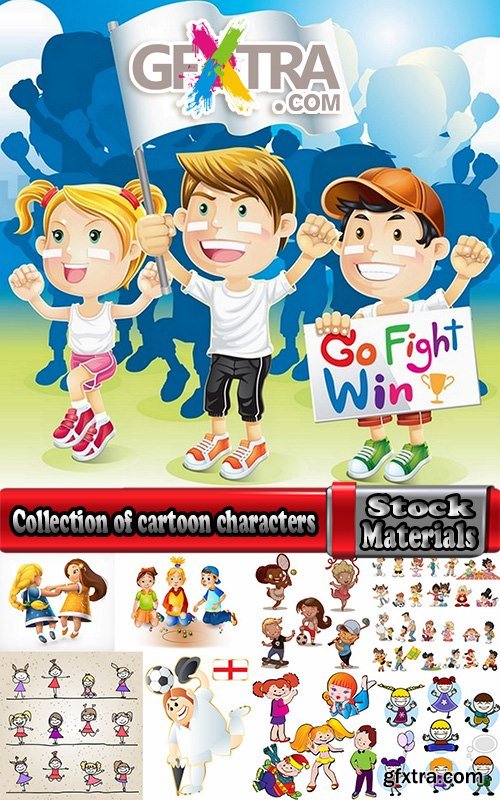 Collection of cartoon characters vector different picture man woman man 2-25 EPS