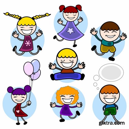 Collection of cartoon characters vector different picture man woman man 2-25 EPS