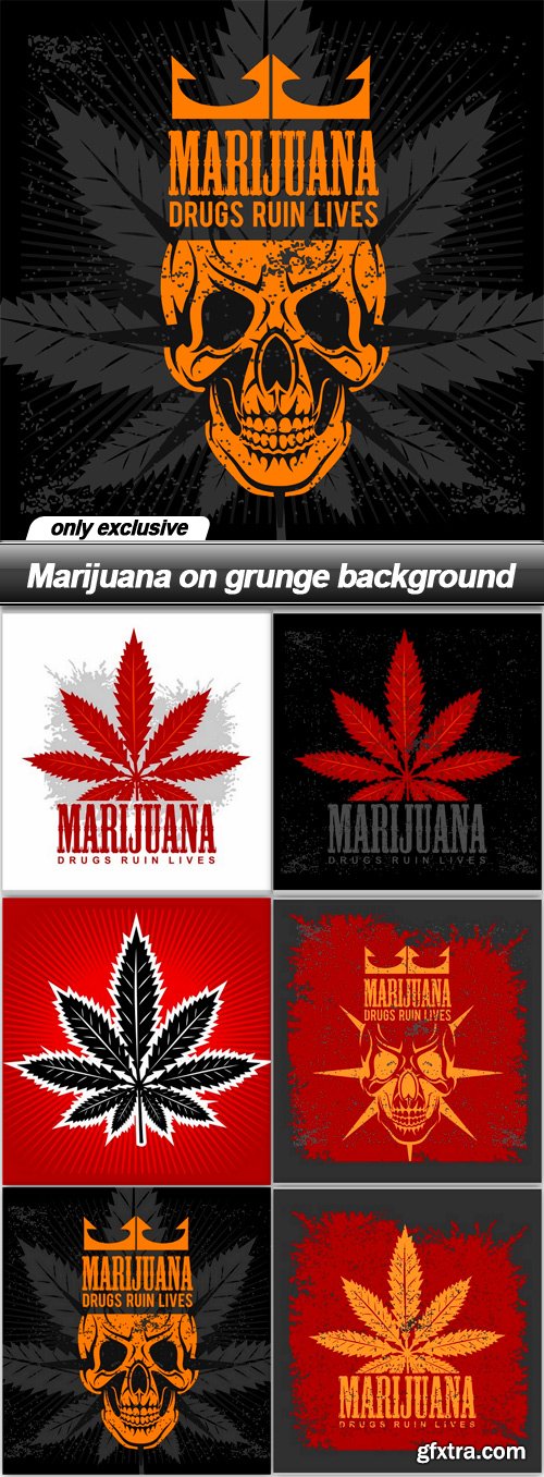 Marijuana on grunge background - 6 EPS